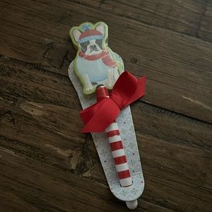 Boston terrier pen and paper Christmas set